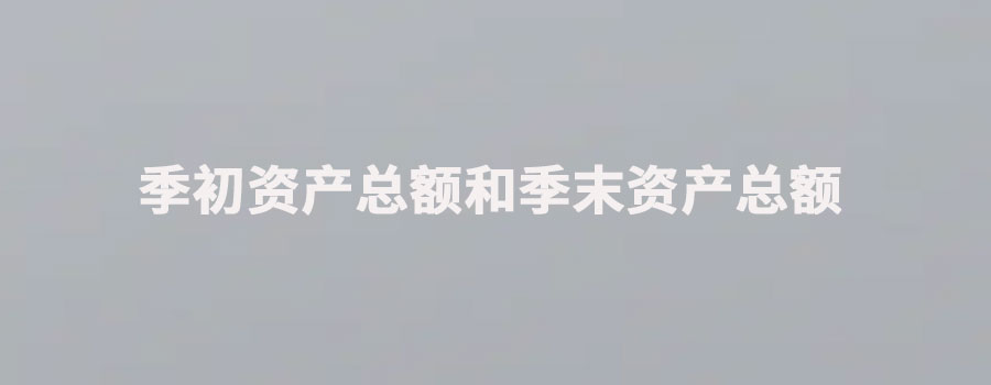 季初资产总额指的是什么？季初资产总额和季末资产总额怎么填